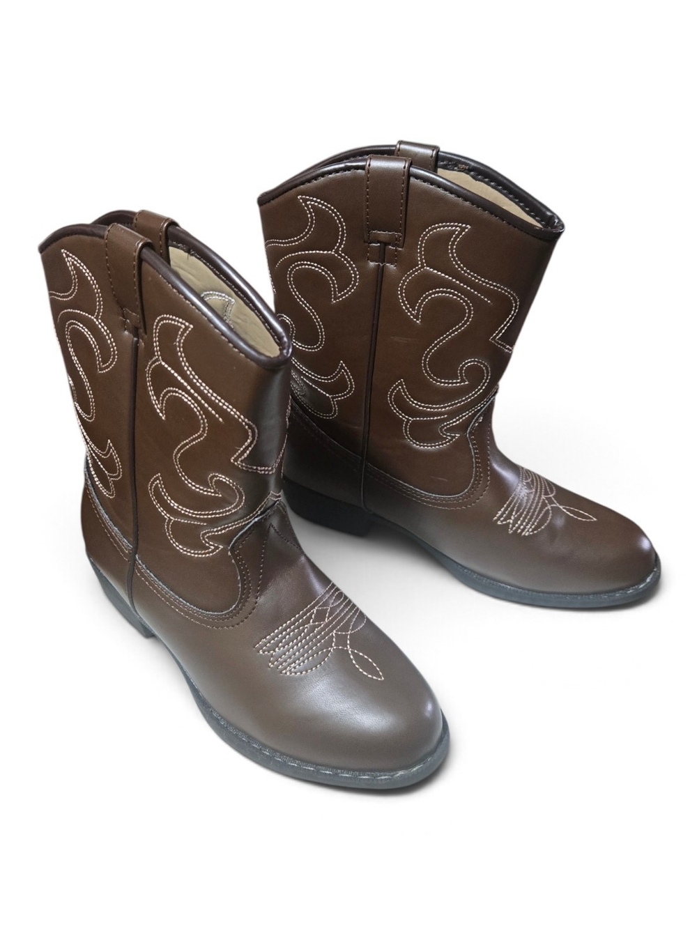 Children's Brown Western-Style Pull-On Boots